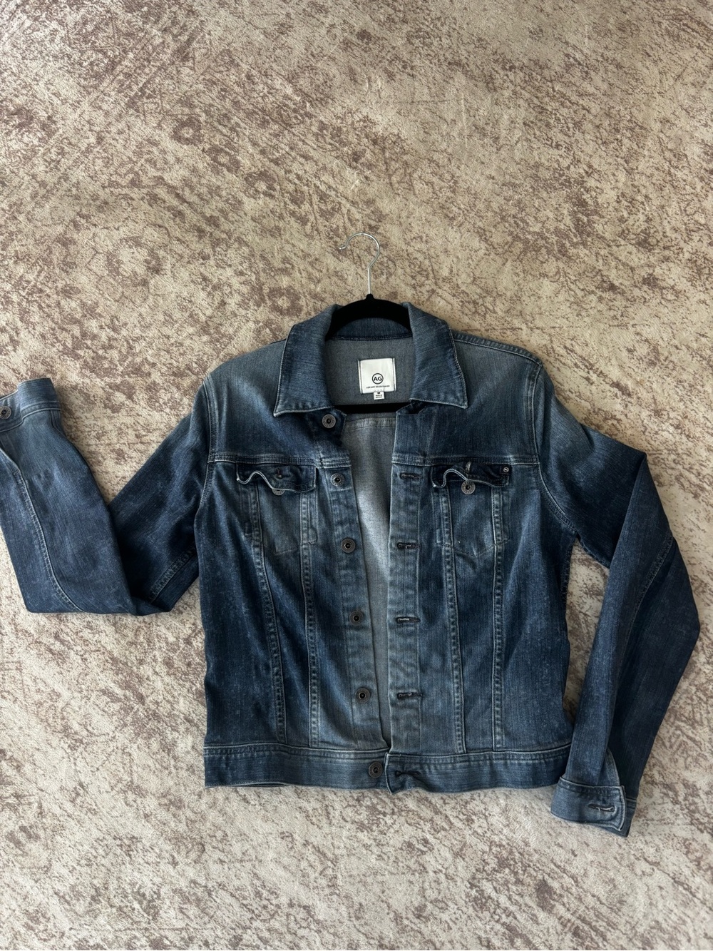 AG Adriano Goldschmied Distressed Indigo Denim Jacket